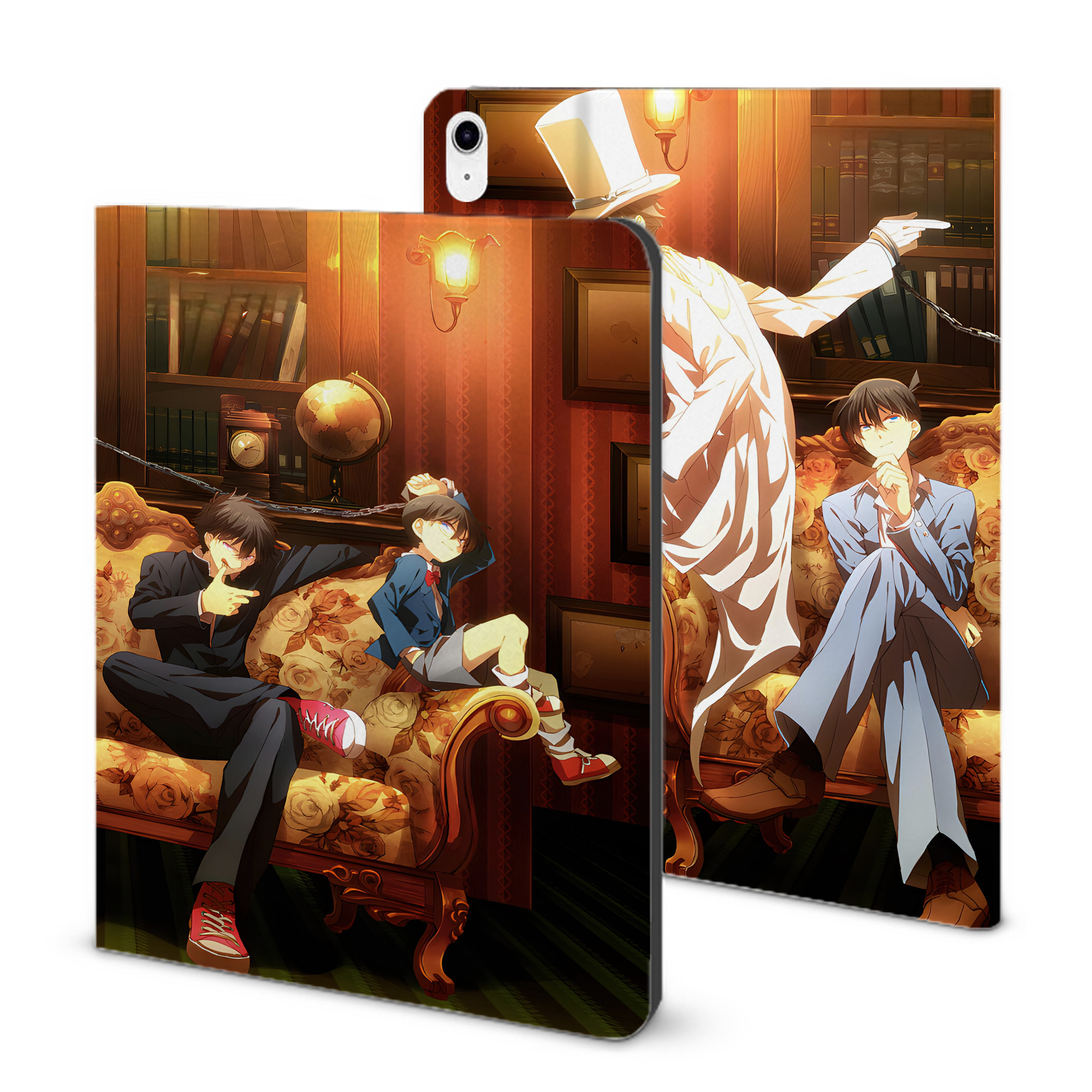 （画像用） 名探偵コナン Detective Conan IPad ケース ブック型 PUレザー TPU 耐衝撃 軽量 薄型 ペン収納なし 全面保護 IPad 各モデル対応